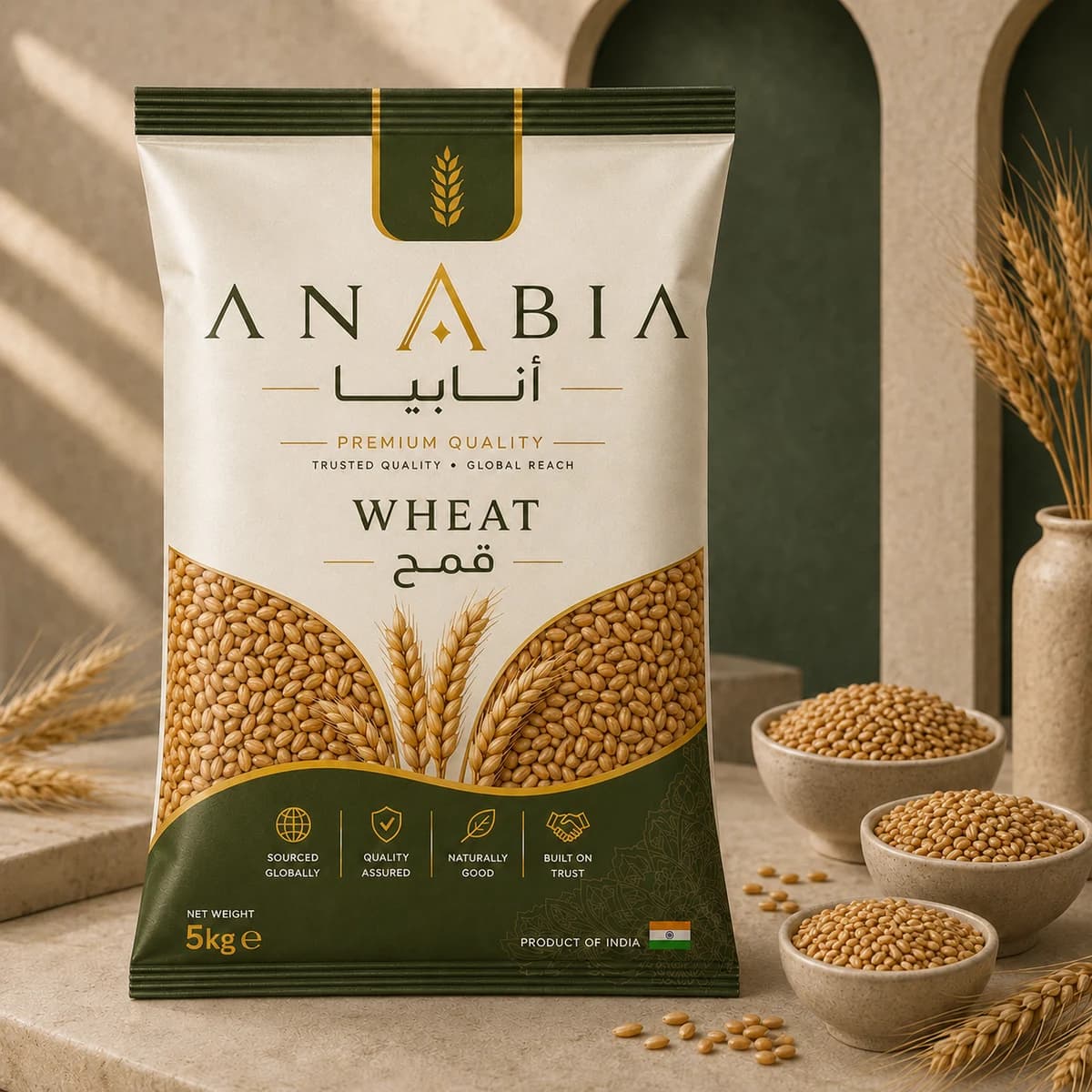 ANABIA Premium Quality Wheat in a 5kg retail pack