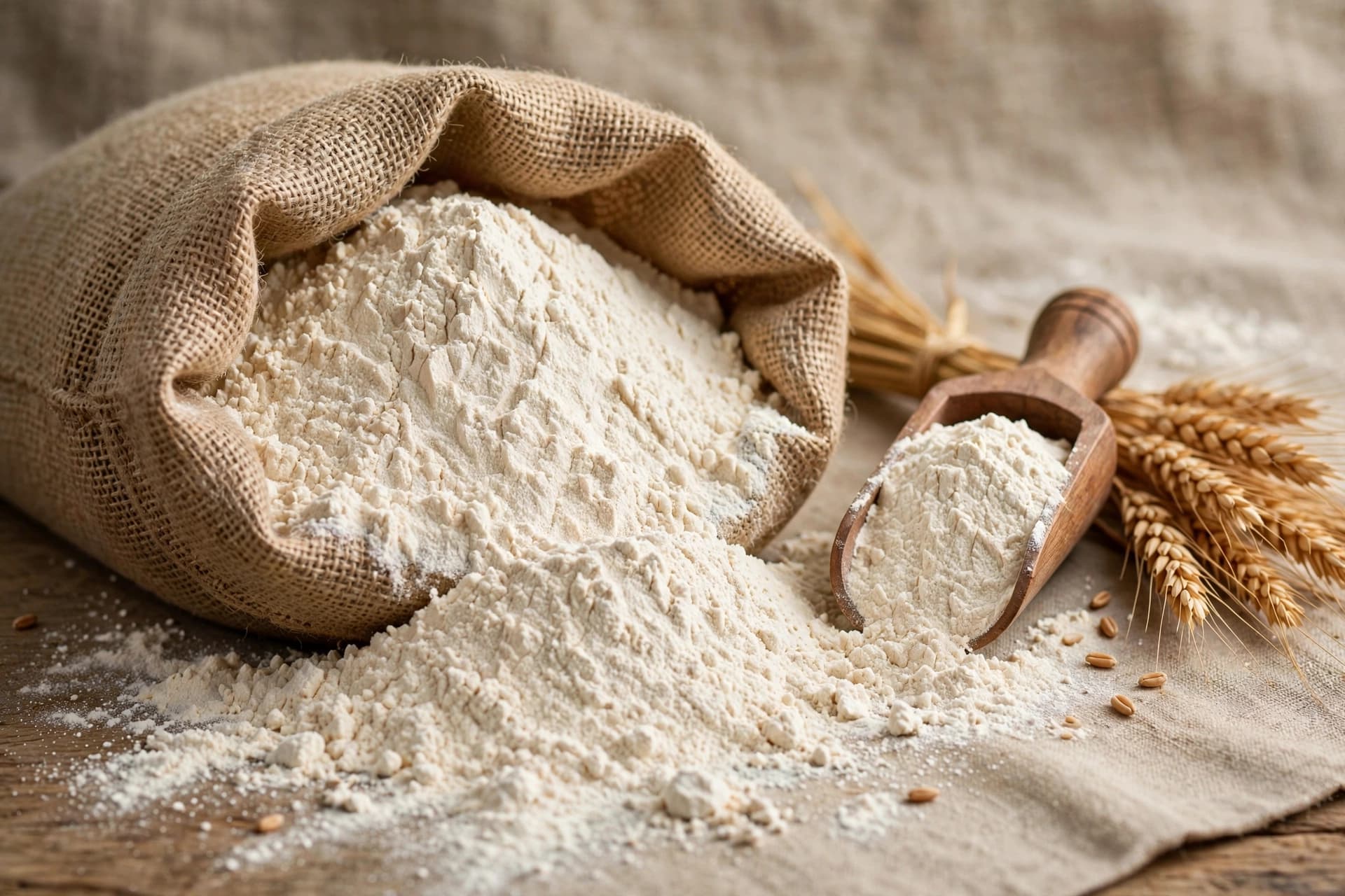 Industrial flour sacks, bulk bags and cartons prepared for B2B supply